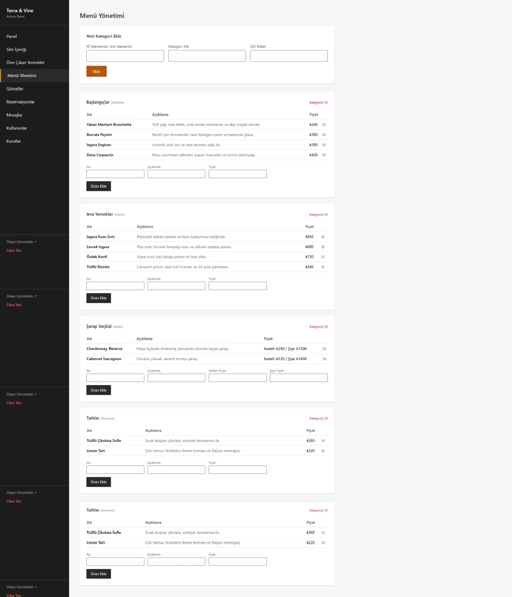 Restoran Web görsel 9